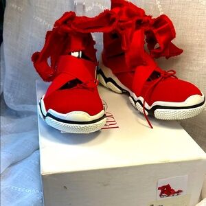 NWT Valentino RED athletic red wrap around amazing shoes